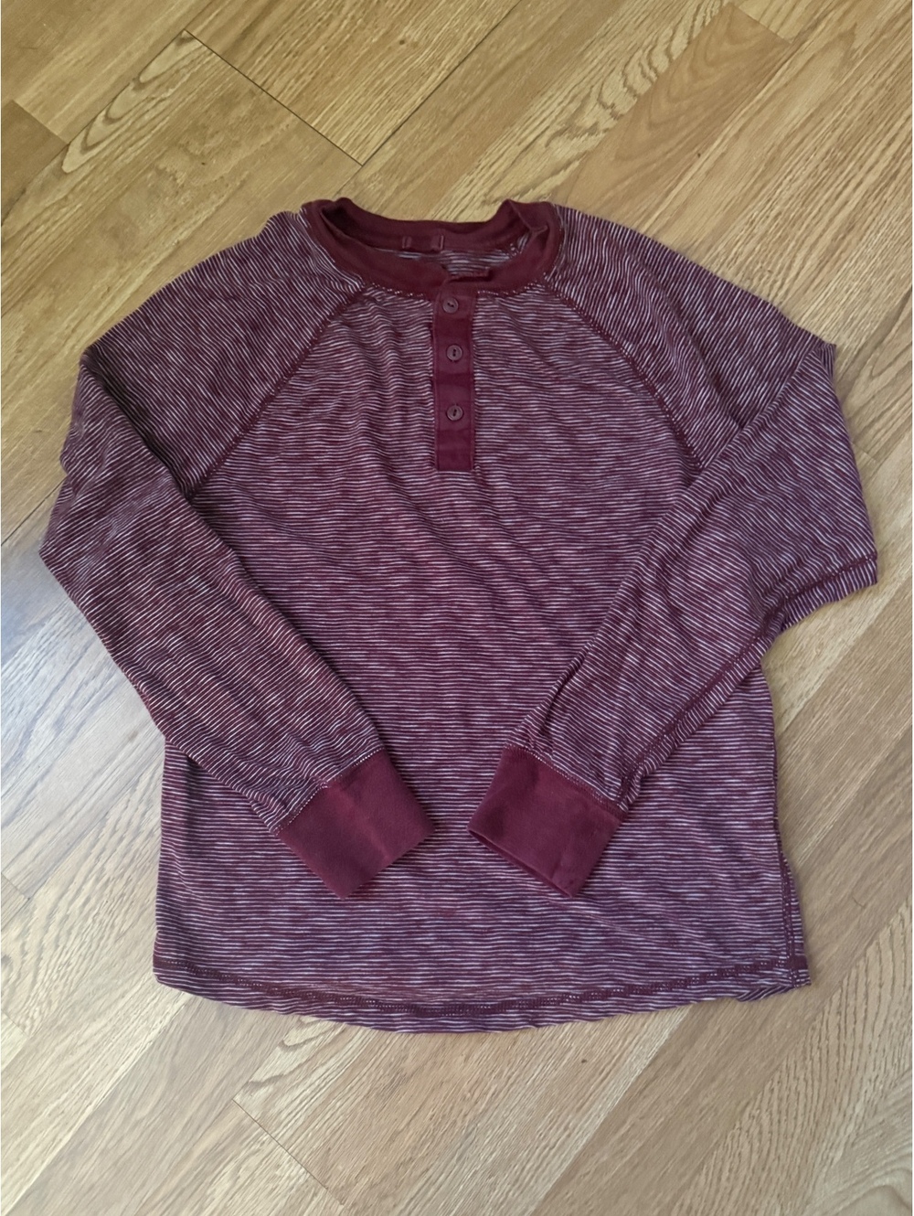 GAP Small Burgundy Long Sleeve Henley Shirt